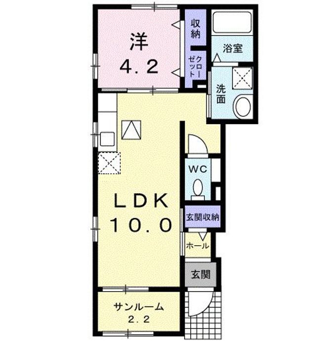 広島県三次市十日市南6(アパート)の賃貸物件の間取り