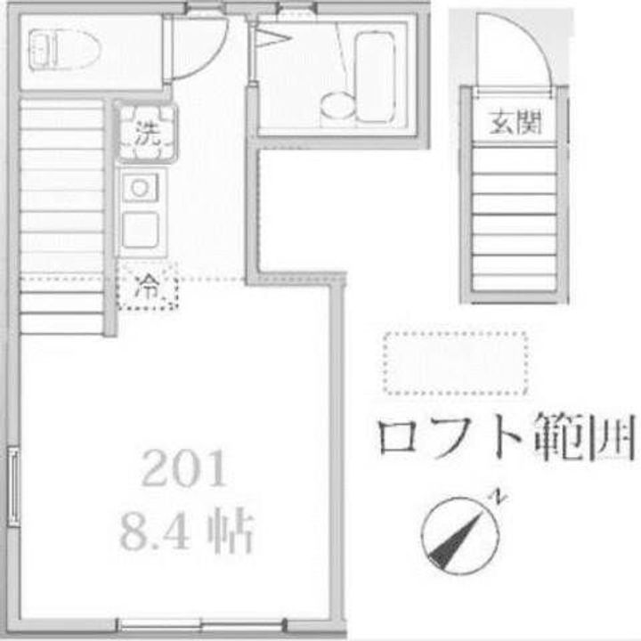 東京都国分寺市内藤1(アパート)の賃貸物件の間取り