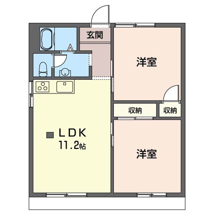 コーポリバティーIIの間取り