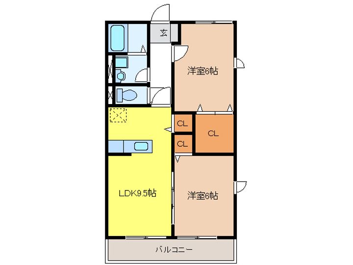 岐阜県関市下有知(アパート)の賃貸物件の間取り