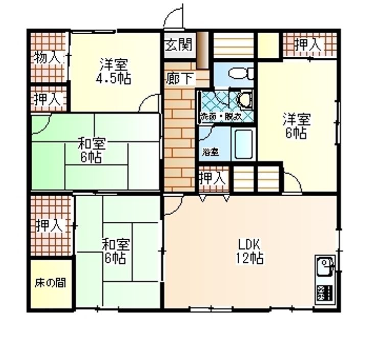 新潟県新潟市中央区西馬越(マンション)の賃貸物件の間取り