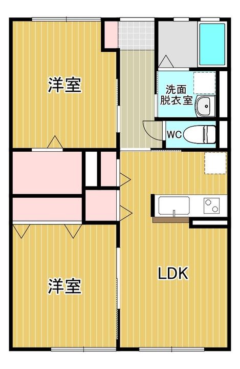 福島県相馬市大曲字権浪(アパート)の賃貸物件の間取り