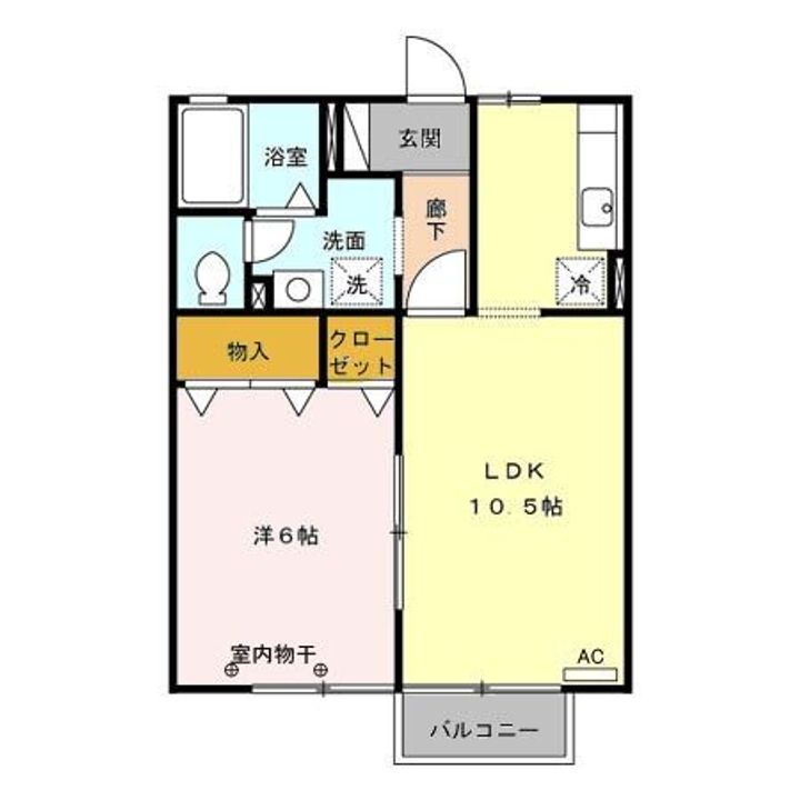 福島県郡山市久留米6(アパート)の賃貸物件の間取り