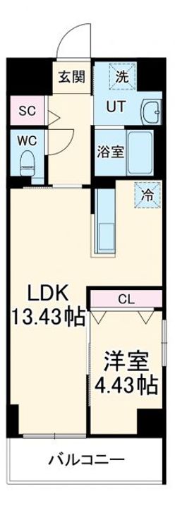 愛知県名古屋市中区正木2(マンション)の賃貸物件の間取り