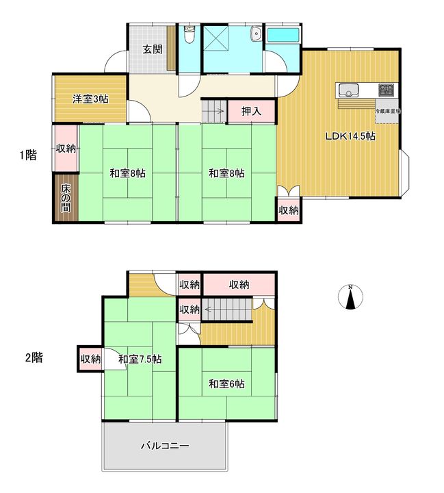愛媛県西条市氷見丙(一戸建)の賃貸物件の間取り