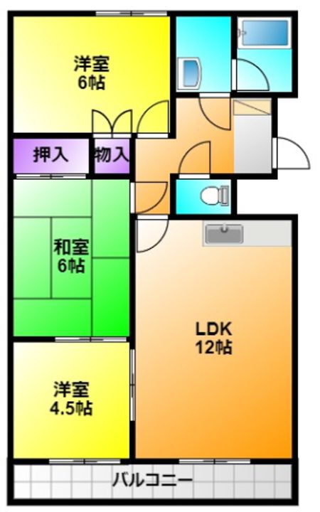 ハイツ四ツ池の間取り