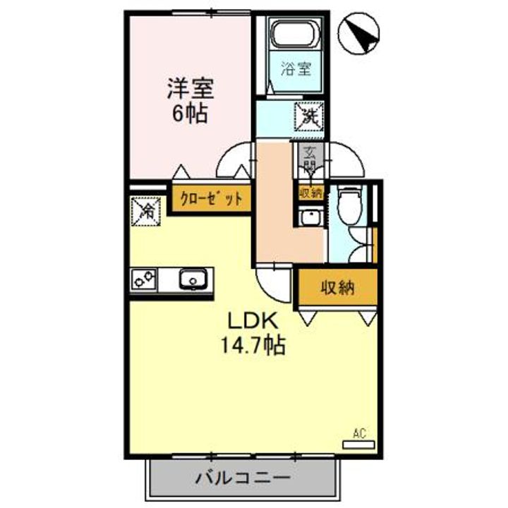 滋賀県彦根市日夏町(アパート)の賃貸物件の間取り
