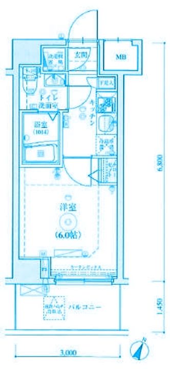 神奈川県川崎市川崎区池田1(マンション)の賃貸物件の間取り