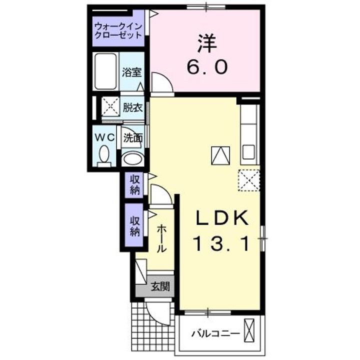 兵庫県加古川市加古川町友沢(アパート)の賃貸物件の間取り