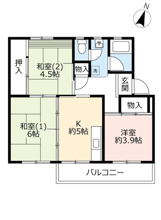UR中登美第三の間取り