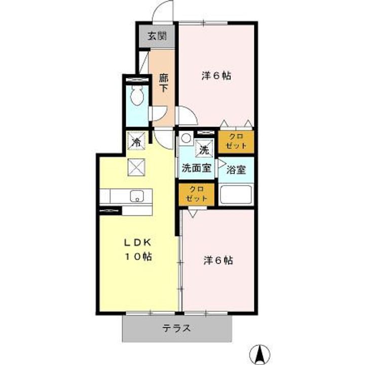 福島県いわき市泉滝尻1(アパート)の賃貸物件の間取り