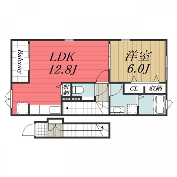 千葉県八街市文違(アパート)の賃貸物件の間取り