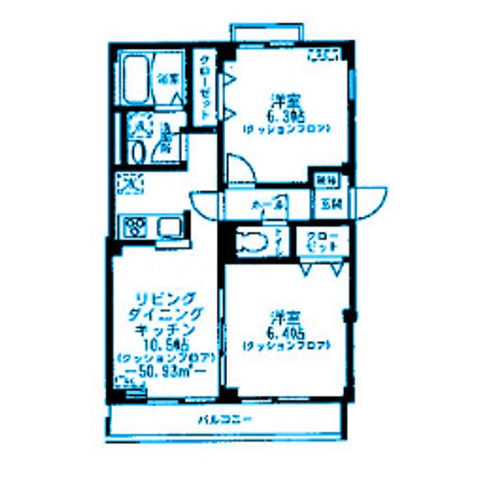 神奈川県川崎市中原区今井上町(マンション)の賃貸物件の間取り