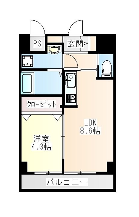宮城県仙台市青葉区本町1(マンション)の賃貸物件の間取り