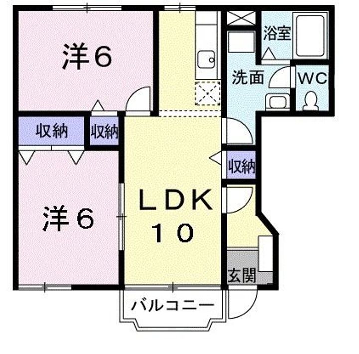 栃木県佐野市富岡町(アパート)の賃貸物件の間取り