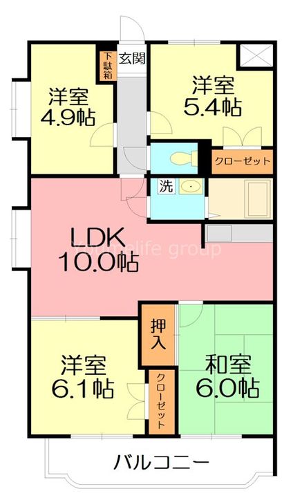 神奈川県厚木市妻田東1(マンション)の賃貸物件の間取り