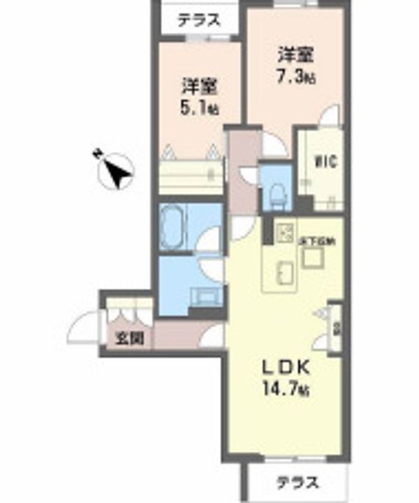大阪府大阪市西淀川区佃1(マンション)の賃貸物件の間取り