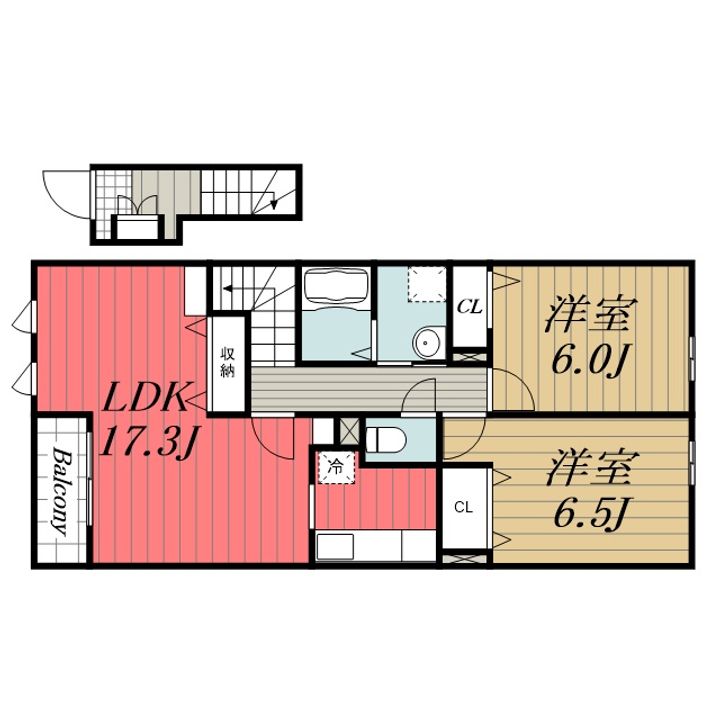 千葉県四街道市小名木(アパート)の賃貸物件の間取り