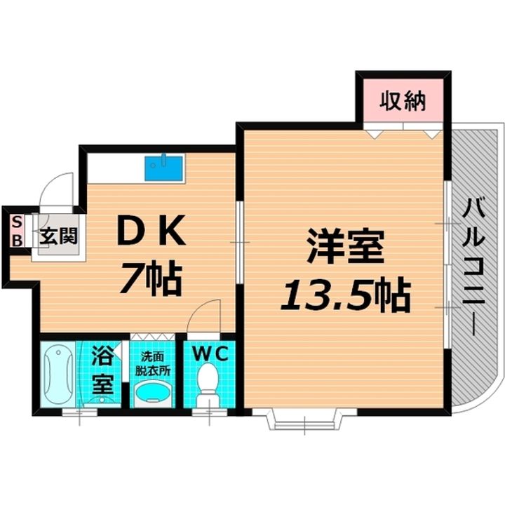大阪府大阪市城東区諏訪2(マンション)の賃貸物件の間取り