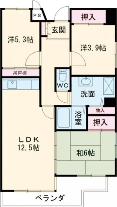 サニーヒル会瀬 2号館の間取り