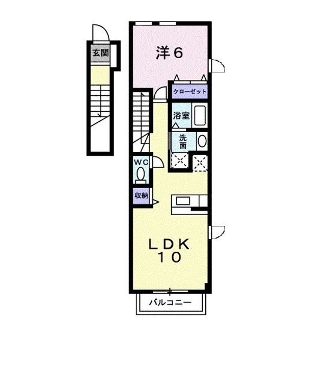 埼玉県深谷市普済寺(アパート)の賃貸物件の間取り