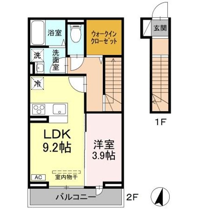 広島県福山市今津町(アパート)の賃貸物件の間取り