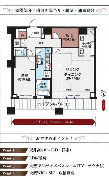 勝どきザ・タワーの間取り