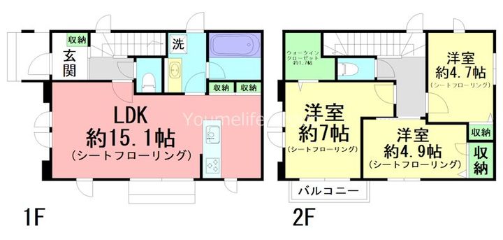 神奈川県茅ヶ崎市ひばりが丘(一戸建)の賃貸物件の間取り