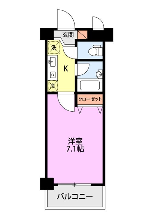 ワンノール米山Bの間取り