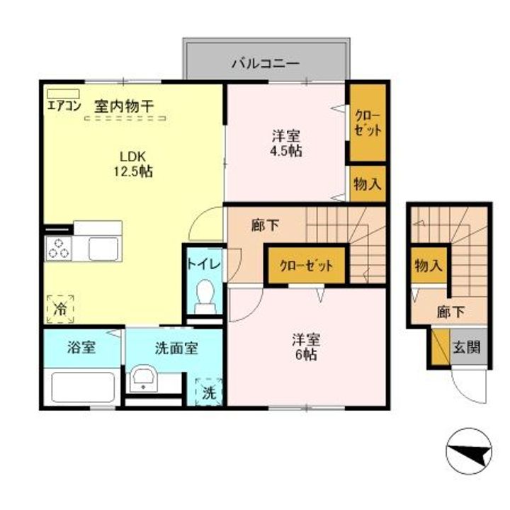 埼玉県三郷市泉1(アパート)の賃貸物件の間取り