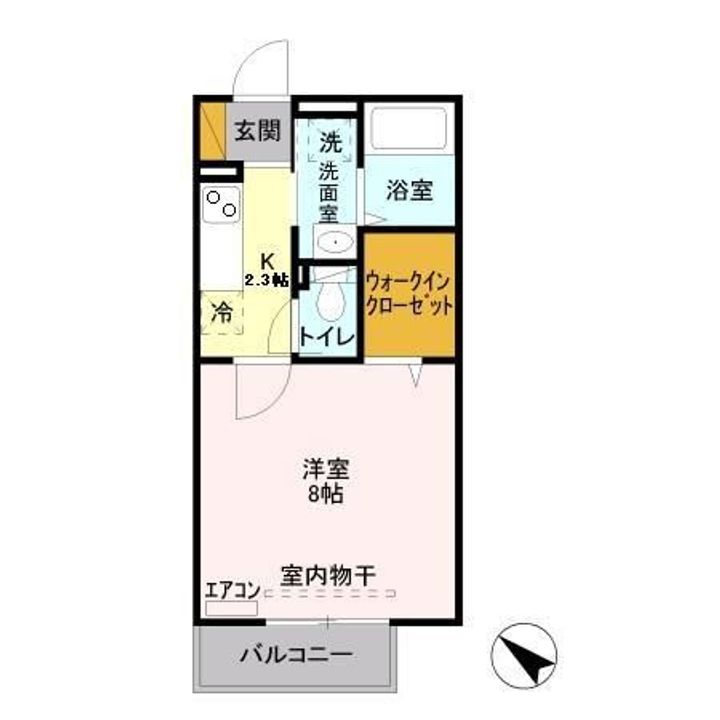 埼玉県狭山市大字堀兼(アパート)の賃貸物件の間取り