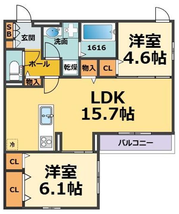 クラシスト甲子園一番町Iの間取り