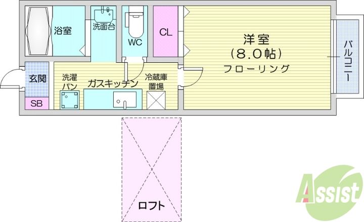 カサフロール壱番館の間取り