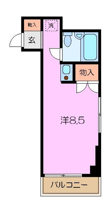 神奈川県横浜市金沢区六浦4(マンション)の賃貸物件の間取り
