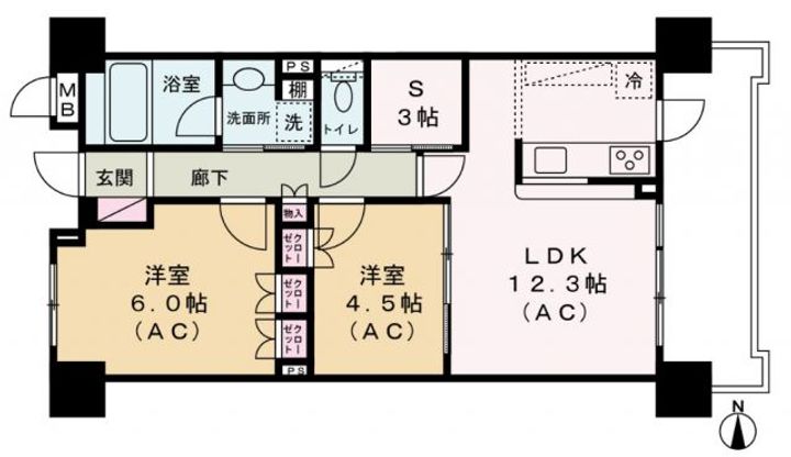 エクセルシオール所沢の間取り