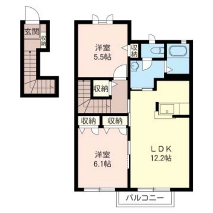 ブランシェ小山 Bの間取り