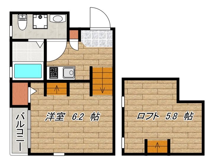 鹿児島県鹿児島市下荒田1(アパート)の賃貸物件の間取り