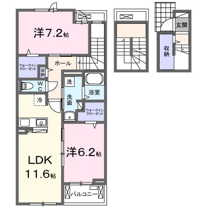 大阪府岸和田市額原町(アパート)の賃貸物件の間取り