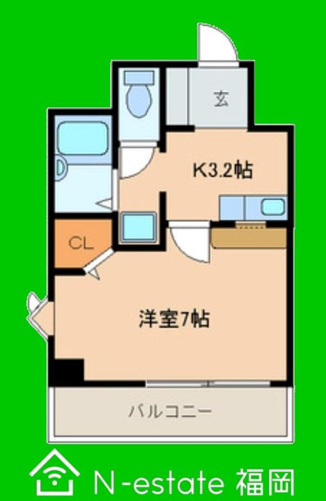 福岡県福岡市早良区西新5(マンション)の賃貸物件の間取り
