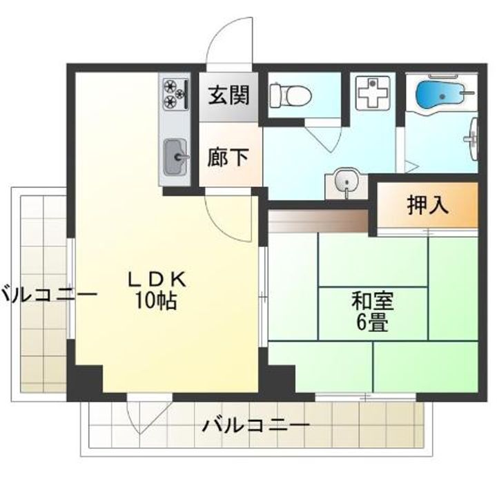 クリスタルハイツ玉出の間取り