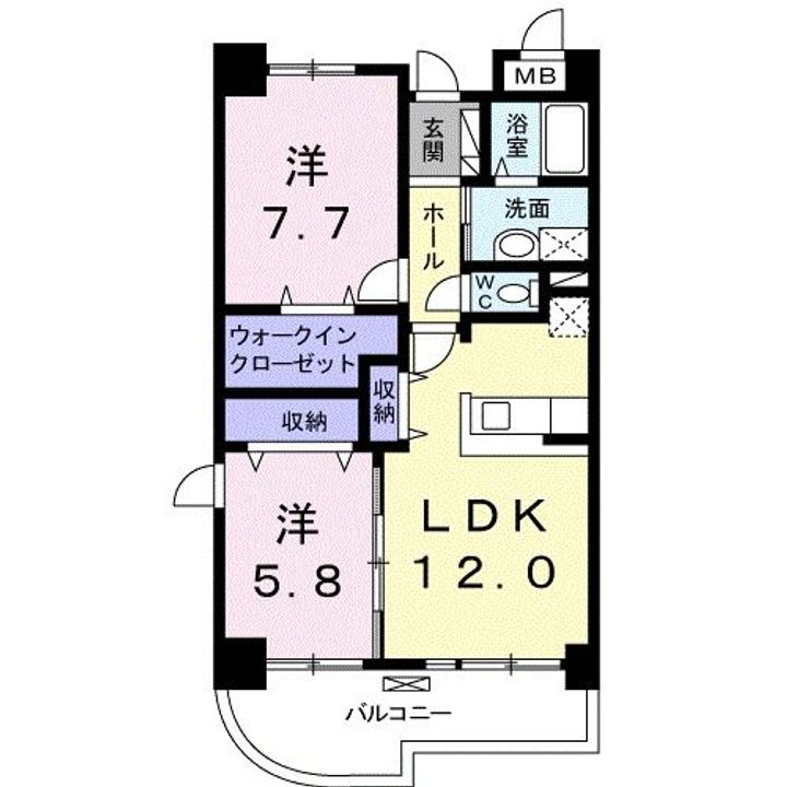 群馬県高崎市八千代町4(マンション)の賃貸物件の間取り