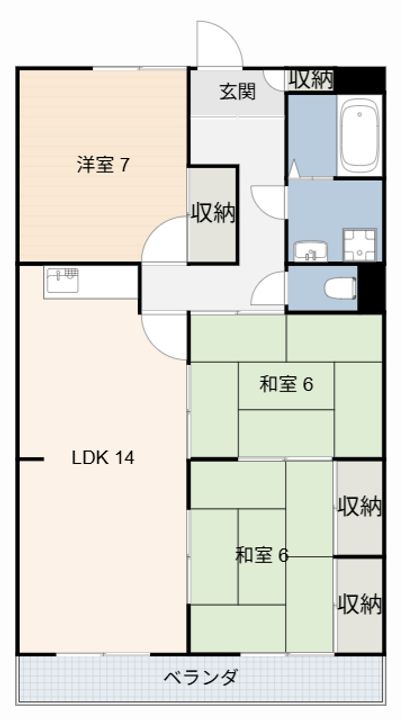 シャトー雁宿の間取り