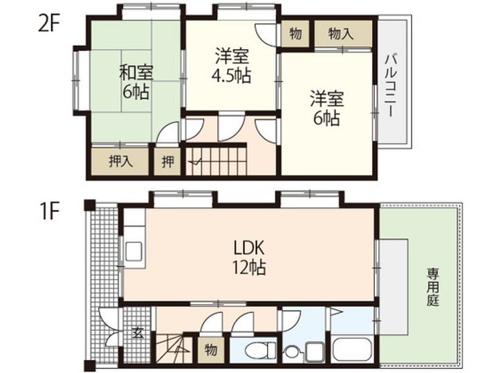広島県広島市安芸区中野5(一戸建)の賃貸物件の間取り