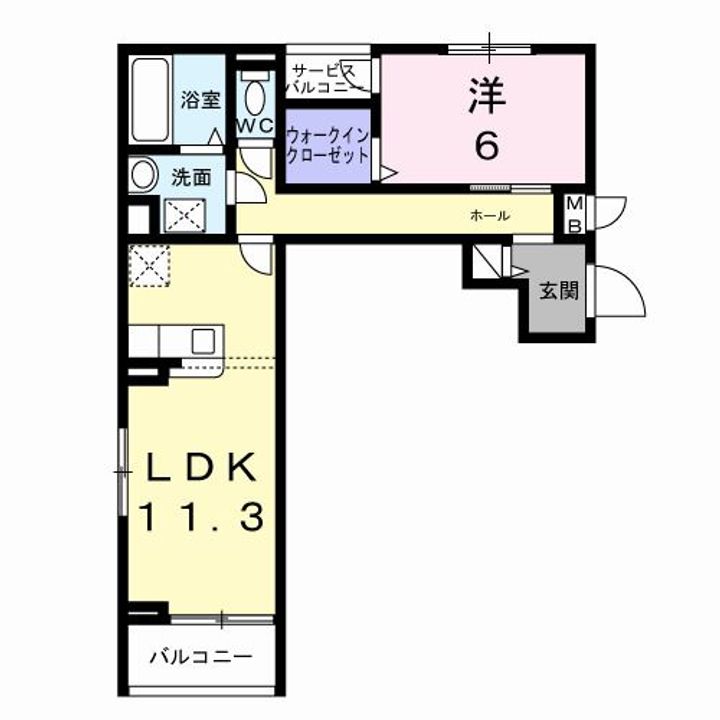 大阪府泉佐野市笠松1(アパート)の賃貸物件の間取り
