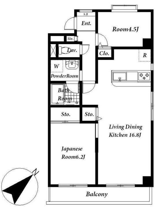 東京都世田谷区用賀2(マンション)の賃貸物件の間取り
