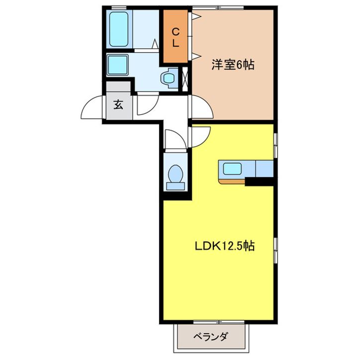 岐阜県岐阜市北鶉2(アパート)の賃貸物件の間取り