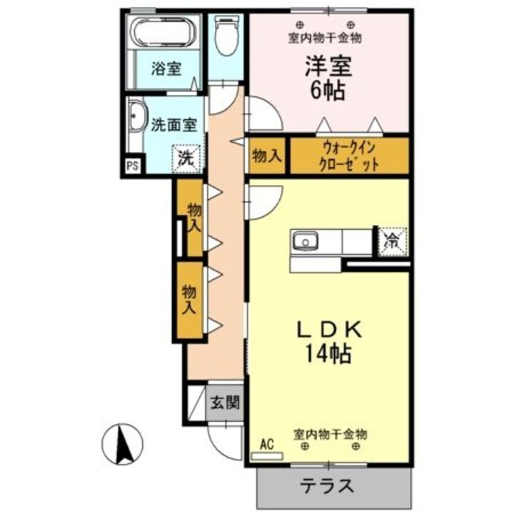 富山県富山市黒崎(アパート)の賃貸物件の間取り