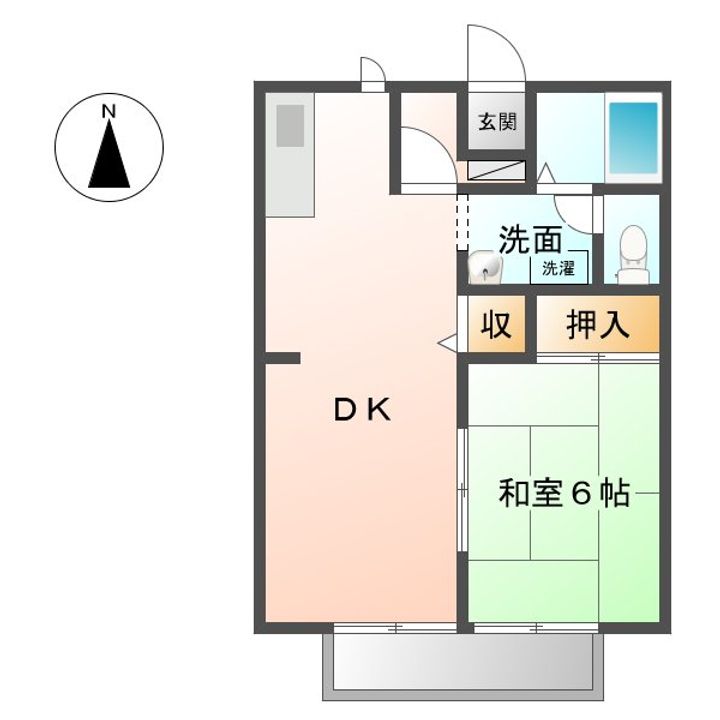 兵庫県丹波市氷上町上成松(アパート)の賃貸物件の間取り