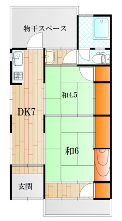 山口県下関市筋ケ浜町(一戸建)の賃貸物件の間取り