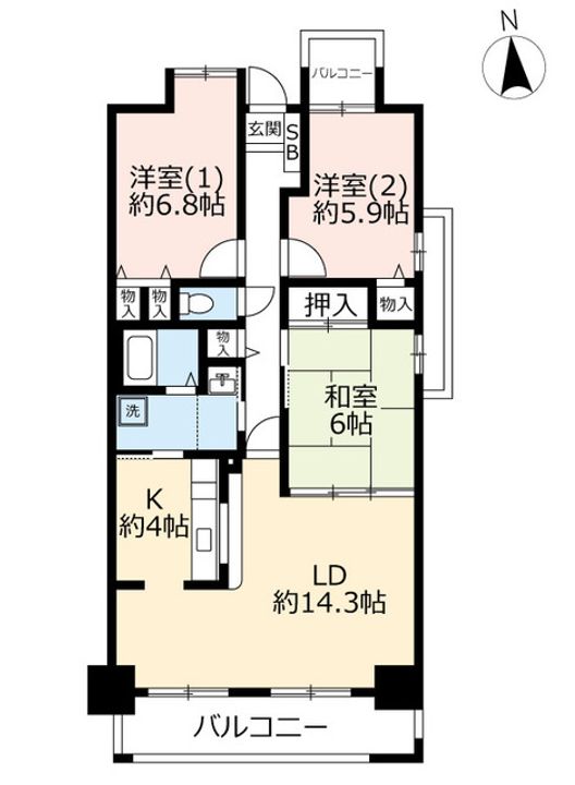 URアーベイン緑橋の間取り